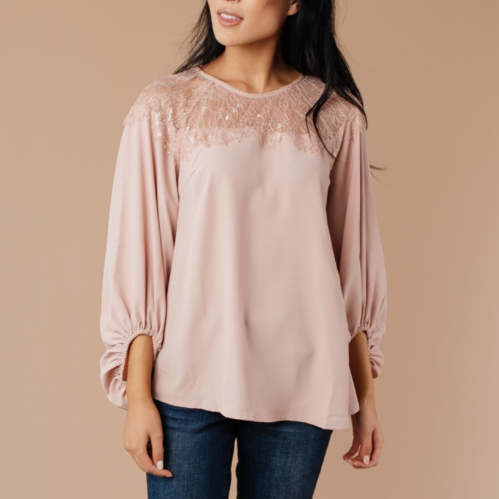 Light Pink Lace Blouse M